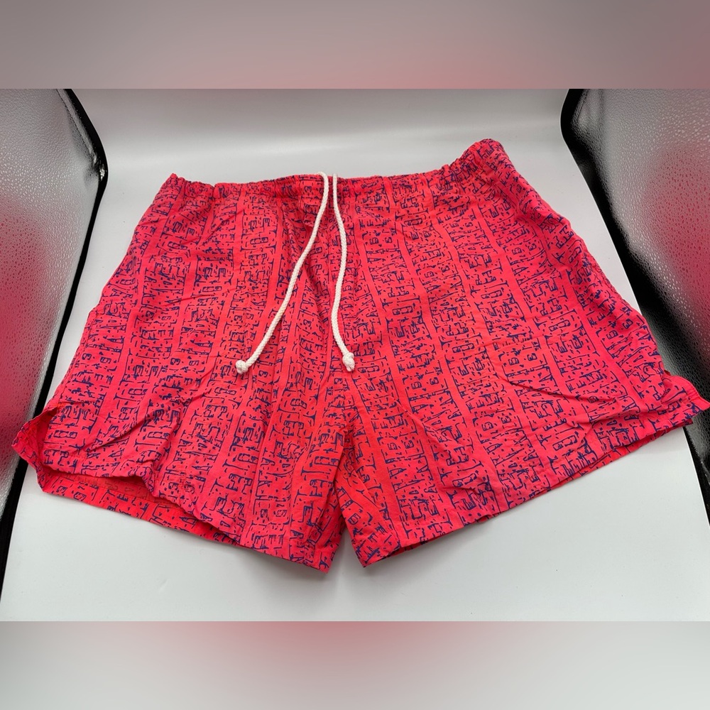 Ocean Blue Mens Size M Swim Trunks Logo Retro Pockets Swimming Vintage